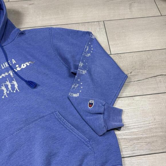 Y2K Champion ‘Stake Like The Champion’ Hoodie Adult Size Small Faded Glitter VTG - Picture 5 of 8